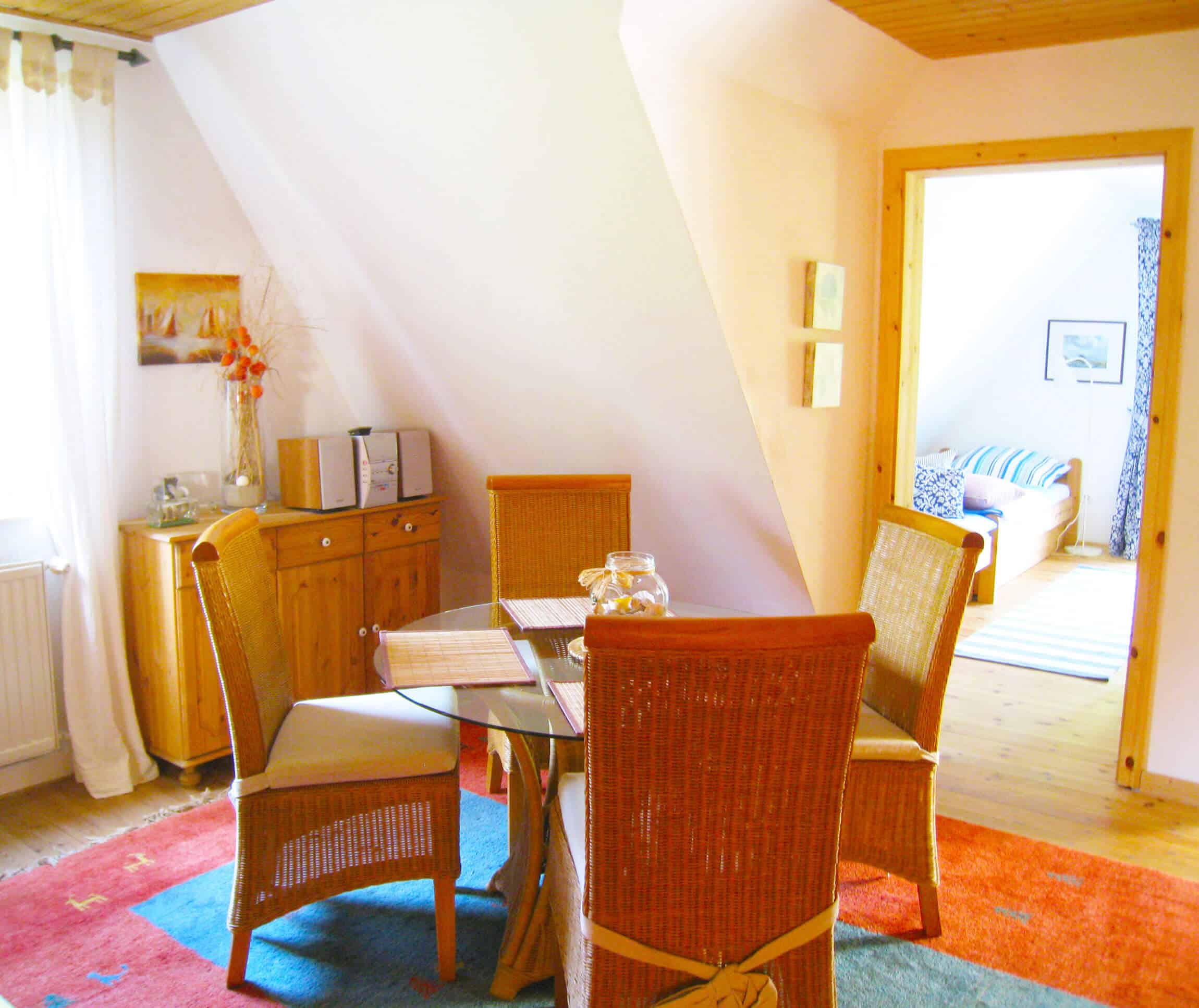 Essbereich der Ferienwohnung Strandperle
