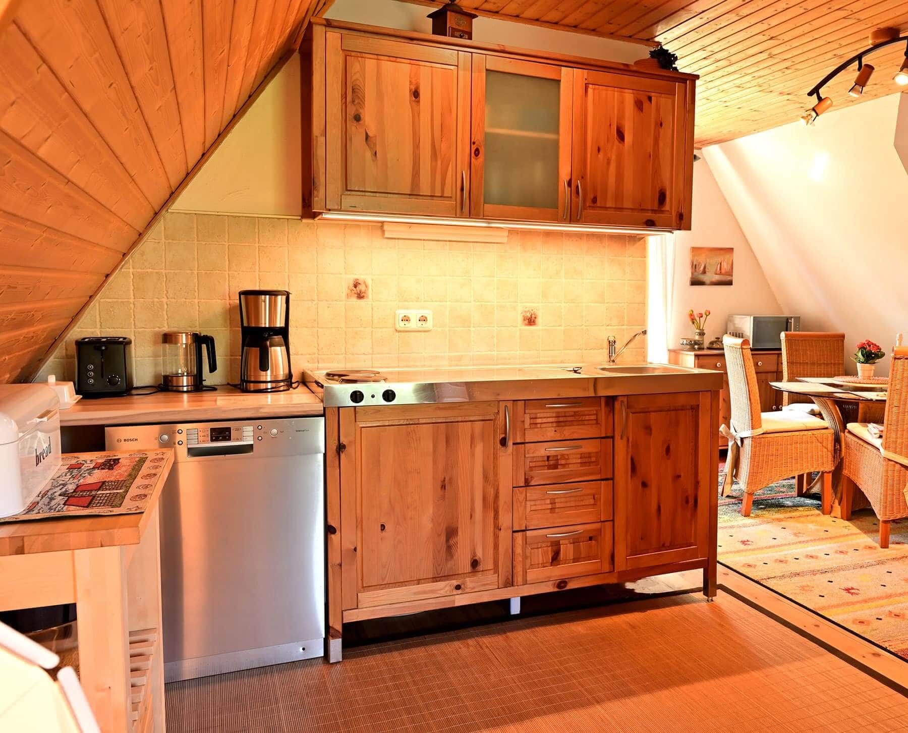 Küche der Ferienwohnung Strandperle