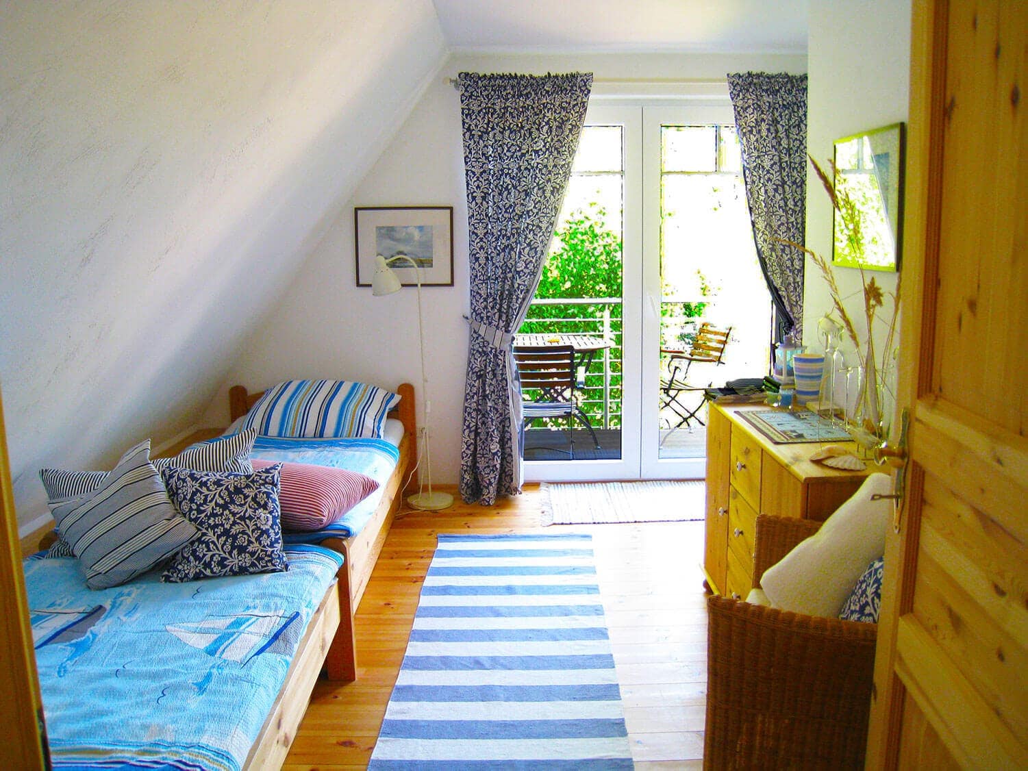 Schlafzimmer der Ferienwohnung Strandperle