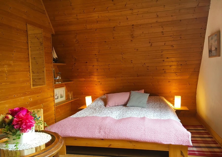 Schlafzimmer der Ferienwohnung Strandperle im Strandhaus Fischland Darss